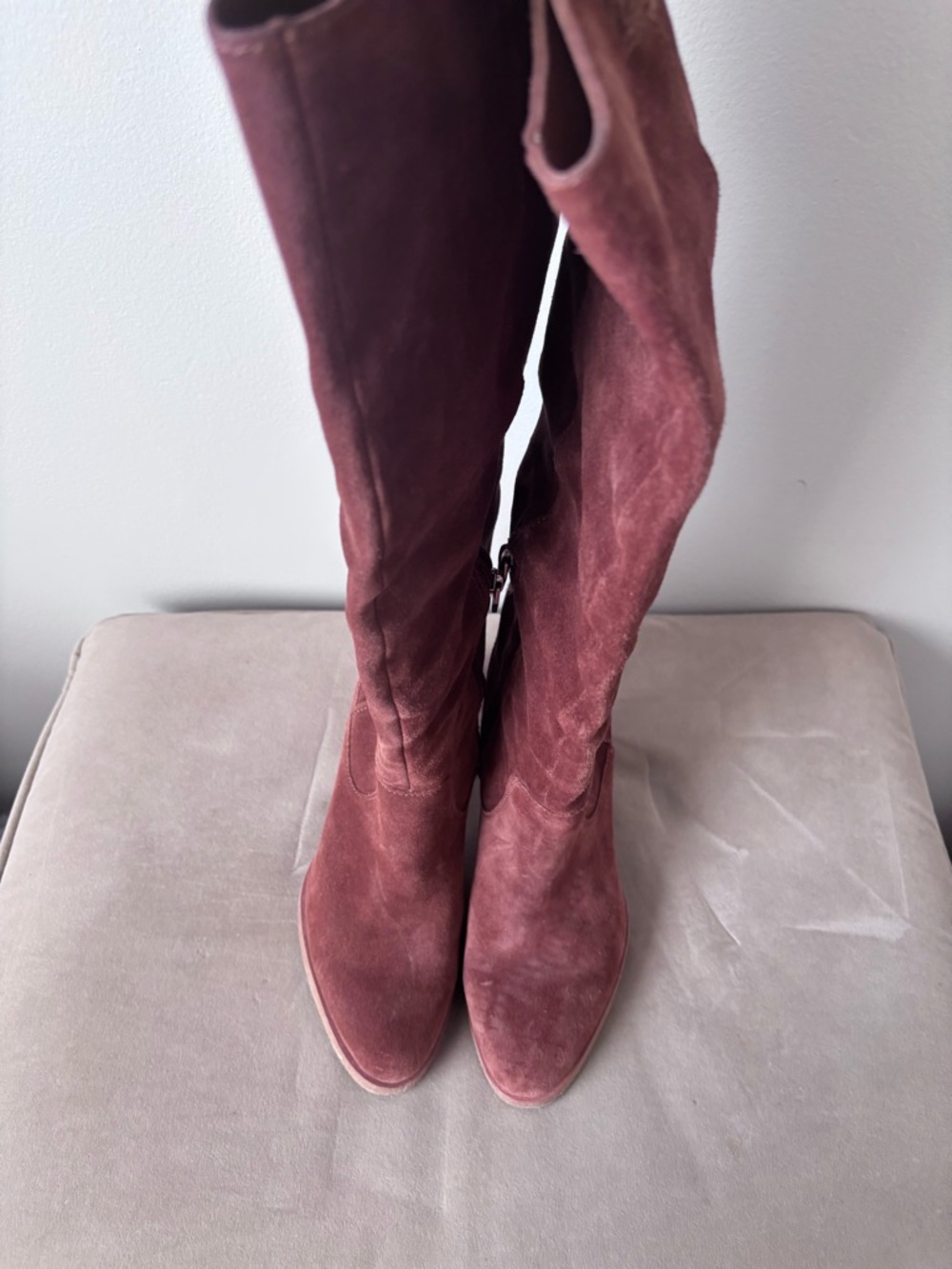 Dolce Vita Over-The-Knee Suede Boots in Mauve